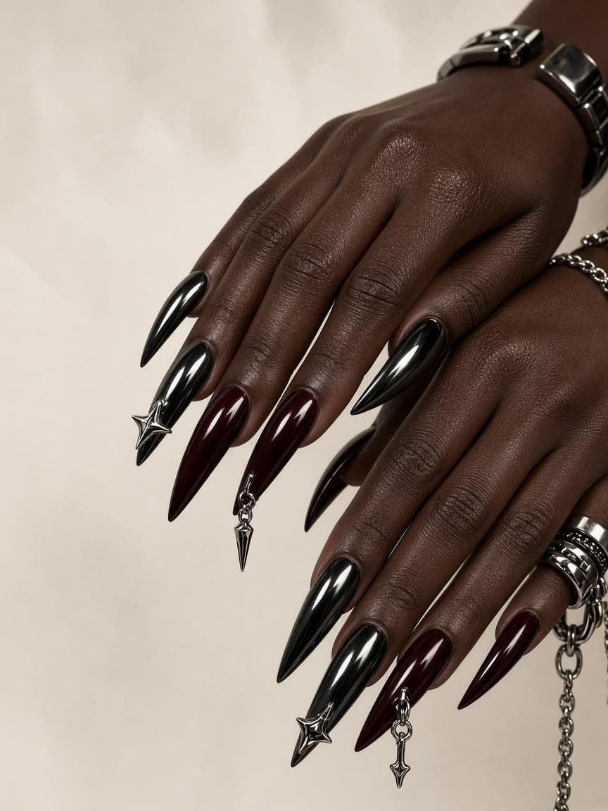 Black chrome evening set