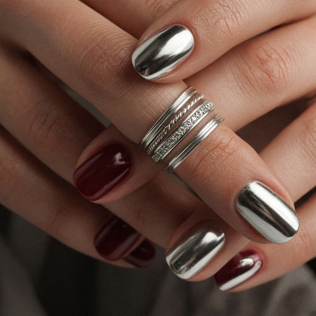 Stacked silver rings